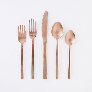 Rose Gold Flatware, 20 Piece Set